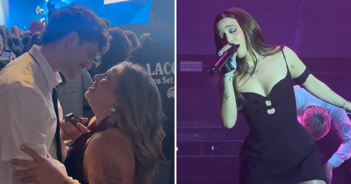 Una rodilla, una caja y una canción de fondo: la propuesta de casamiento que le robó el show a Ángela Torres